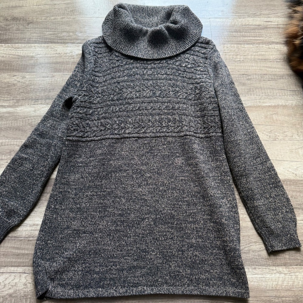 Karen Scott Charcoal Gray Cable Knit Sweater Small Pullover